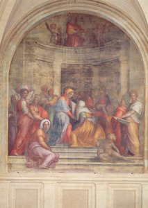 De Visitatie, uit het klooster, 1516 door Jacopo Pontormo